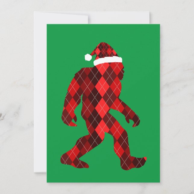 Invitación Bigfoot Navidad - Divertida Navidad  (Anverso)