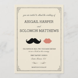 Invitación bigote + beso — Mustache & Lips Wedting