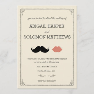 Invitación bigote + beso — Mustache & Lips Wedting
