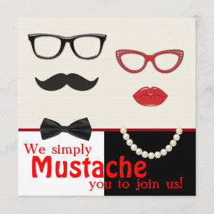 Invitación Bigote de accesorio para cabina de fotos cumpleaño