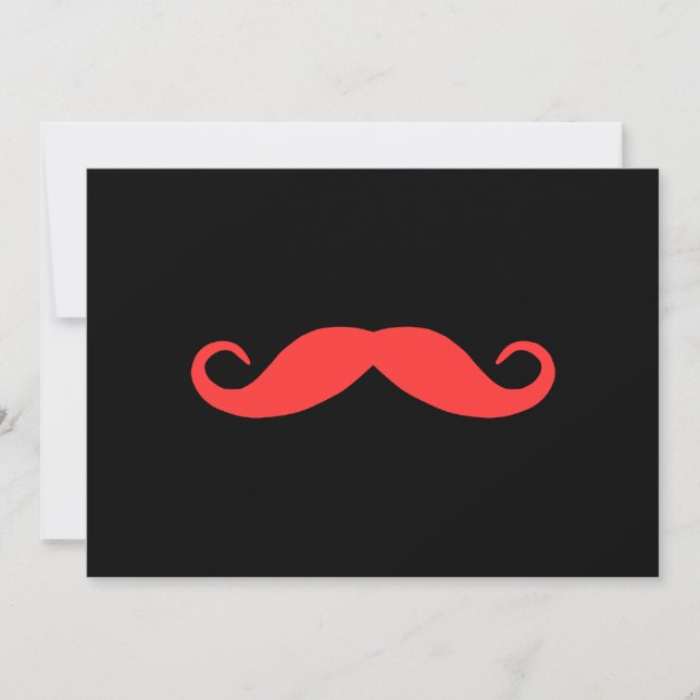 Invitación Bigote Elige Un Color en Negro (Anverso)