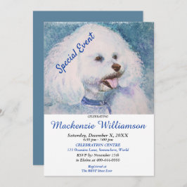 INVITACIÓN BIJON FRISE PUPPY QUIERE FELIZ CUMPLEAÑOS