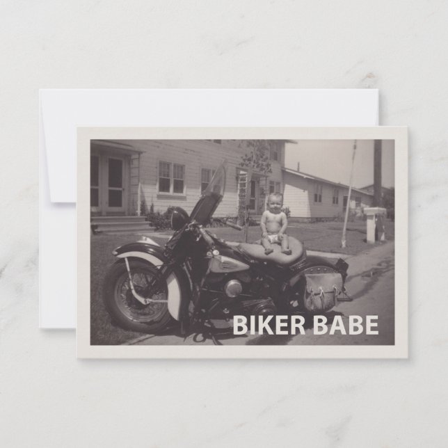 Invitación biker babe (Anverso)