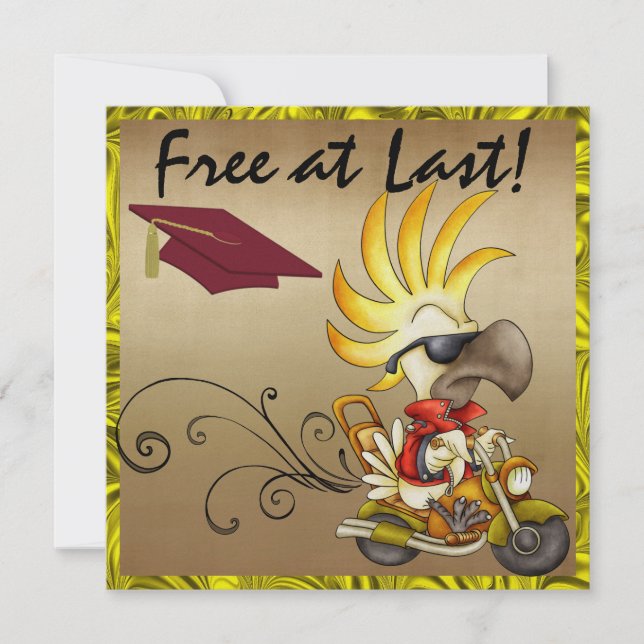 Invitación Biker de graduación de Cockatoo - SRF (Anverso)