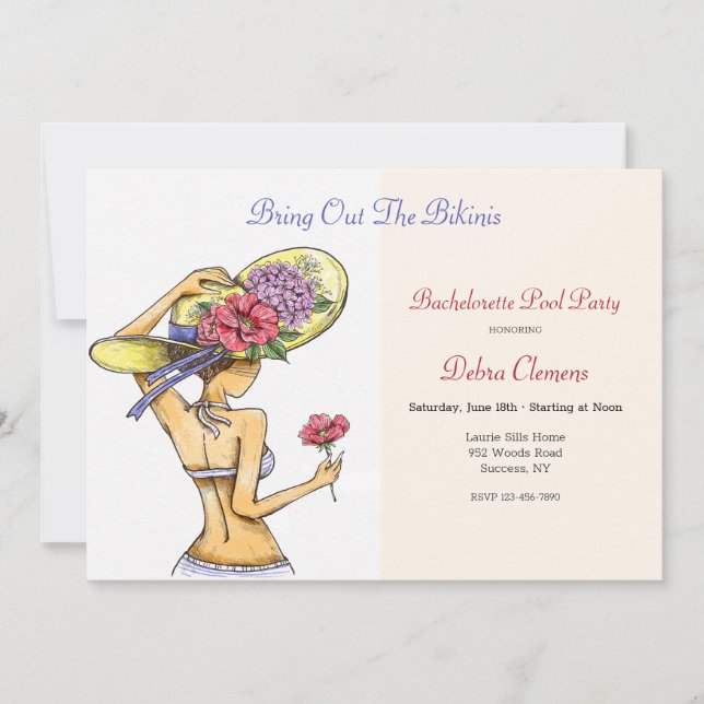 Invitación Bikini Babe (Anverso)