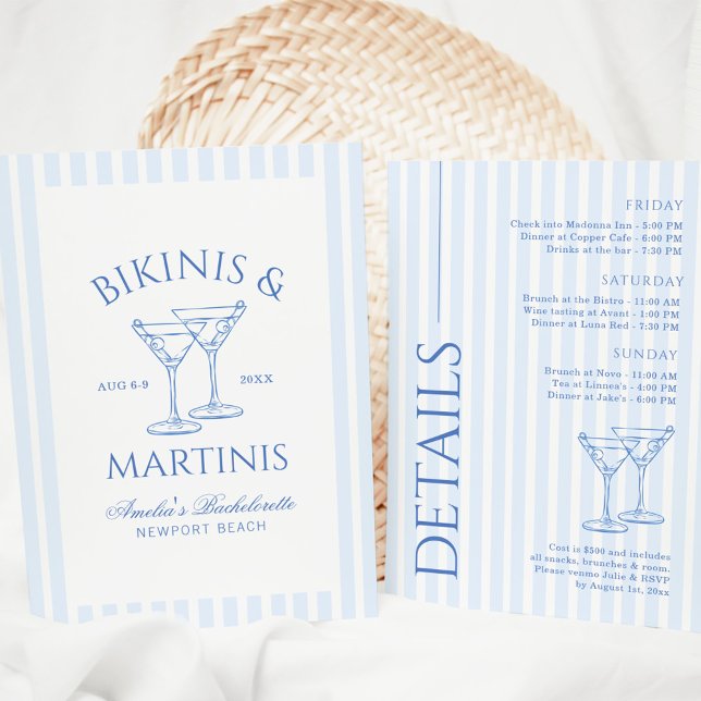 Invitación Bikinis & Martinis Green Bachelorette Weekend Invi (Subido por el creador)