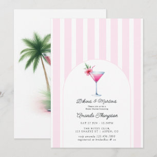 Invitación Bikinis rosas y Martinis Fiesta Tropical de Desped