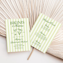 Bikinis y Martinis Bachelorette de rayas verdes