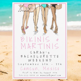 Invitación Bikinis y Martinis Bachelorette Party Weekend