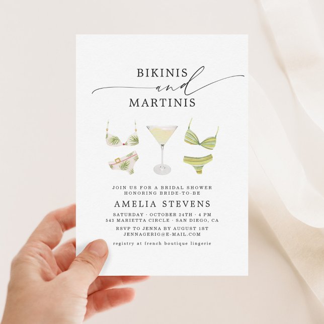 Invitación Bikinis y Martinis Ducha Bridal Bachelorette (Subido por el creador)