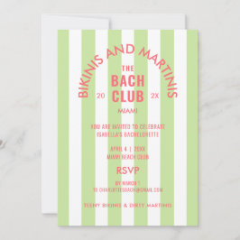 Invitación Bikinis Y Martinis El Fiesta Del Bach Club Cabana