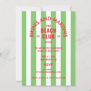Invitación Bikinis Y Martinis El Fiesta Del Beach Club Cabana