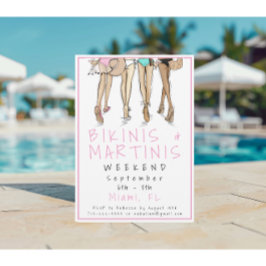 Invitación Bikinis y Martinis Fin de semana de chicas Viaje d