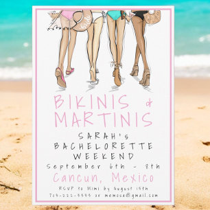 Invitación Bikinis y Martinis Fin de semana de Despedida de S