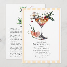Invitación Bikinis y Martinis Fin de semana tropical de solte