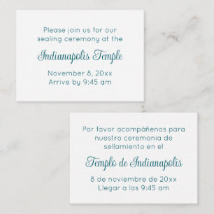 Invitación Bilingüe de Sello de Templo con Guión V