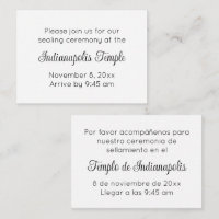 Invitación Bilingüe de Sello de Templo en Letra Ne