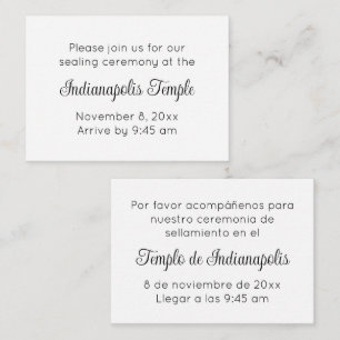 Invitación Bilingüe de Sello de Templo en Letra Ne