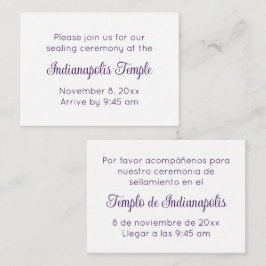 Invitación Bilingüe de Sello del Templo en Letra M