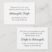 Invitación Bilingüe de Sello del Templo en Letra N