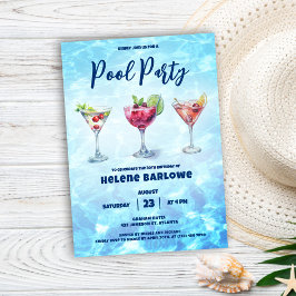 Invitación Billar Fiesta Cocktail Verano Cumpleaños