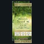Invitación Billete de 16 Fiestas con encanto Green Forest VIP<br><div class="desc">Personalizar para cualquier evento</div>