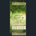Invitación Billete de 16 Fiestas con encanto Green Forest VIP<br><div class="desc">Personalizar para cualquier evento</div>