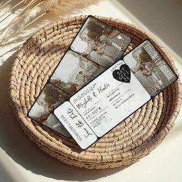 Invitación Billete de avión de embarque de boda de destino