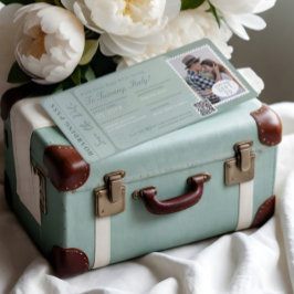 Invitación Billete de avión de embarque de boda de destino