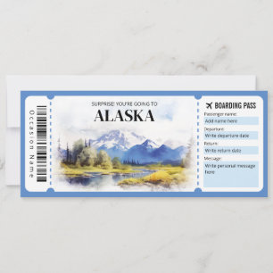 Invitación Billete de avión editable de Alaska