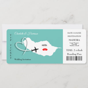 Invitación Billete de boda Madeira Europe