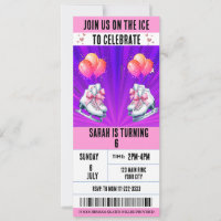 Billete de Bow Rosado Coquette Ice Skates Cumpleañ