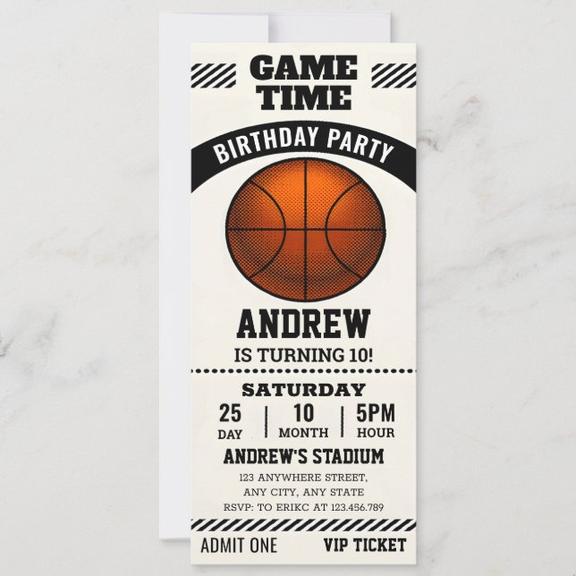 Invitación Billete de celebración de cumpleaños personal del  (Anverso)