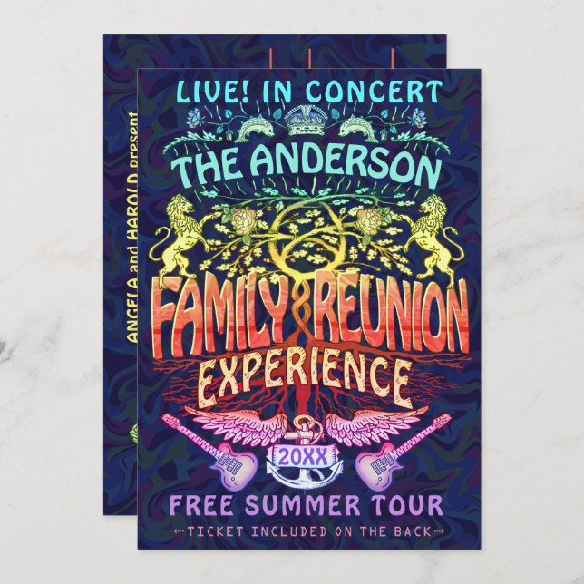 Invitación Billete de concierto de la banda de Reunión Famili (Anverso / Reverso)