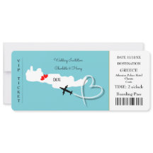 Billete de creta de destino de boda de destino