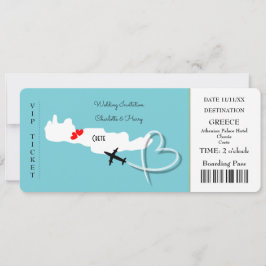 Invitación Billete de creta de destino de boda de destino