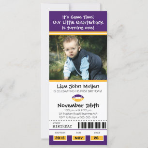 Invitación Billete de cumpleaños de fútbol