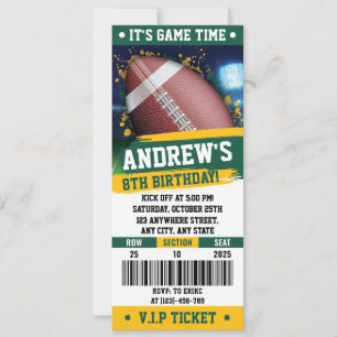 Invitación Billete de cumpleaños para el fútbol americano per