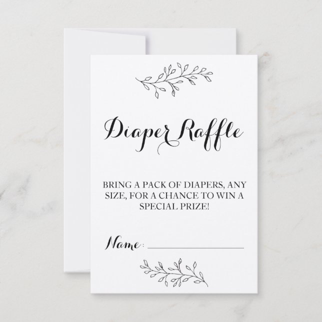 Invitación Billete de Diaper Raffle rústico Kraft Baby Shower (Anverso)