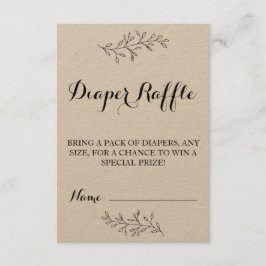 Invitación Billete de Diaper Raffle rústico Kraft Baby Shower