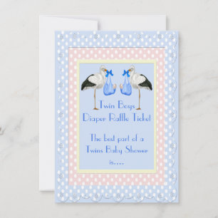 Invitación Billete de doble portero Baby Shower Diaper Raffle