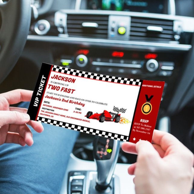 Invitación Billete de dos Fiestas de Carreras de coches de cu (Subido por el creador)