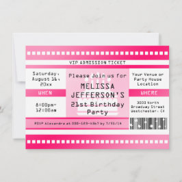 Invitación Billete de entrada para el partido de cumpleaños H