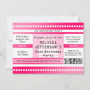 Invitación Billete de entrada para el partido de cumpleaños H