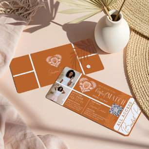 Invitación Billete de Fiesta de baloncesto con ducha tropical