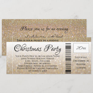 Invitación Billete de Fiesta de Navidades de vacaciones Purpu