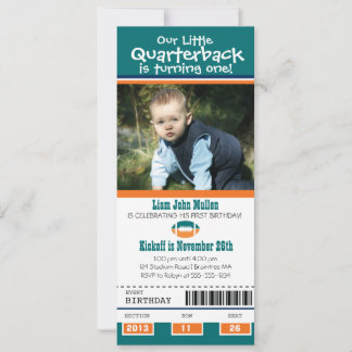 Invitación Billete de fútbol de cumpleaños