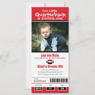Invitación Billete de fútbol de cumpleaños