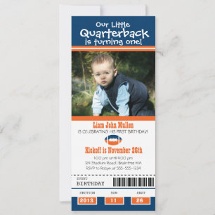 Invitación Billete de fútbol de cumpleaños