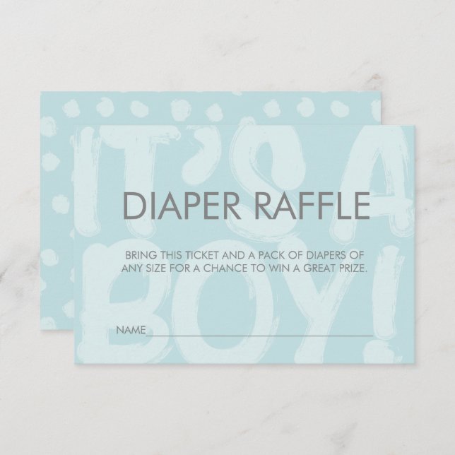 Invitación Billete de graffiti azul Baby Shower Diaper Raffle (Anverso / Reverso)